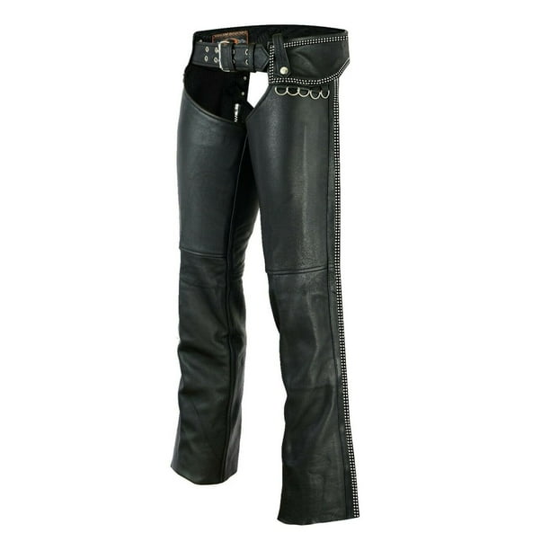 HIGHWAY LEATHER Hip Hugger Leather Chaps Bling Detailing Women Style